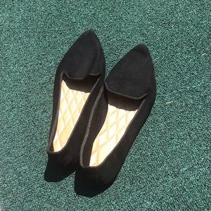 Rogue size 7 black suede slip on flats